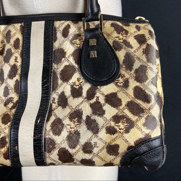 L.A.M.B. Women’s Mandeville leopard printed coated canvas speedy handbag - Picture 11 of 16